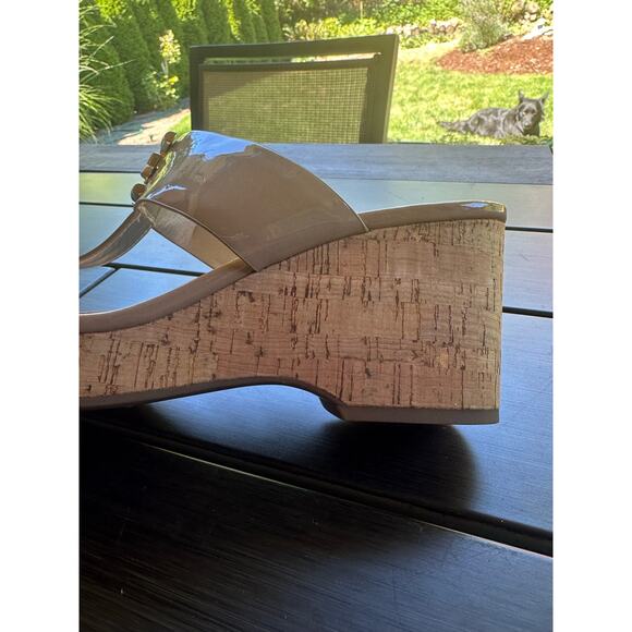 Sam Eldeman Yardlie Tan Leather Wedge Size 9.5 - Picture 3 of 5